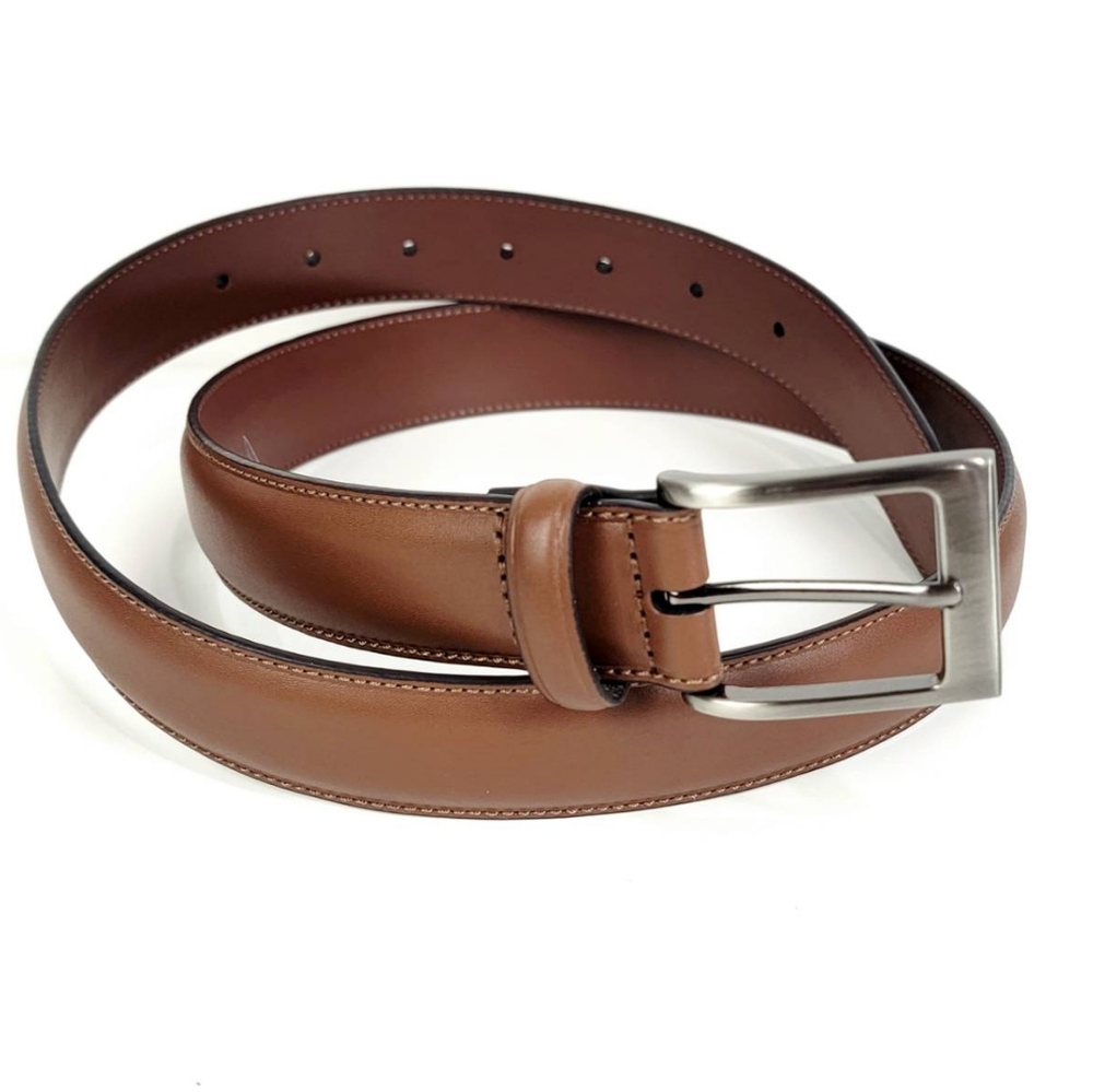 Perry Ellis Portfolio Men Belt,  Leather Belt Brown